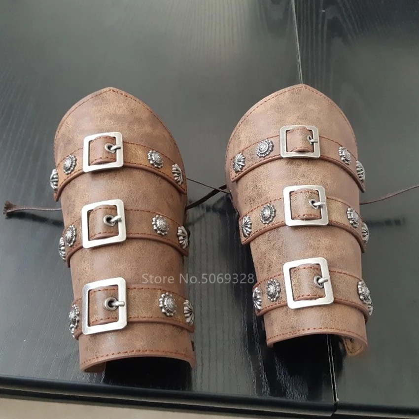 Мужские кожаные грелки для косплея в средневековом стиле 1 шт. браслет на