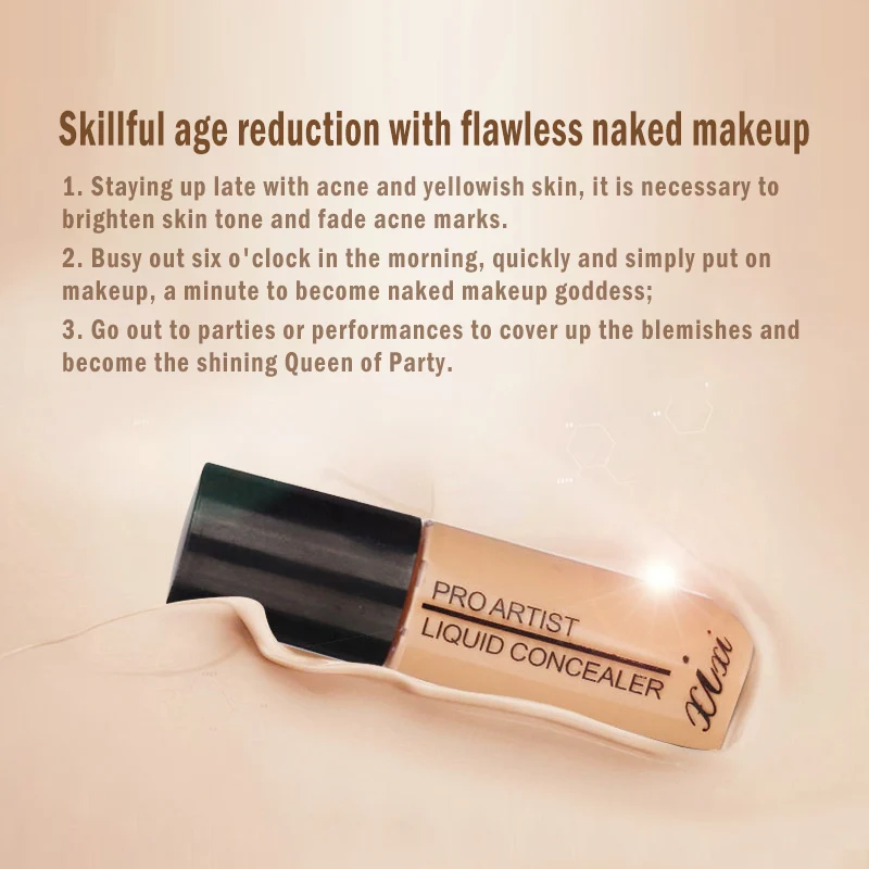 

Full Cover Liquid Concealer Makeup Base Waterproof Concealer Cream Long Lasting Dark Circle Acne Cover Make Up Cosmetics TSLM1