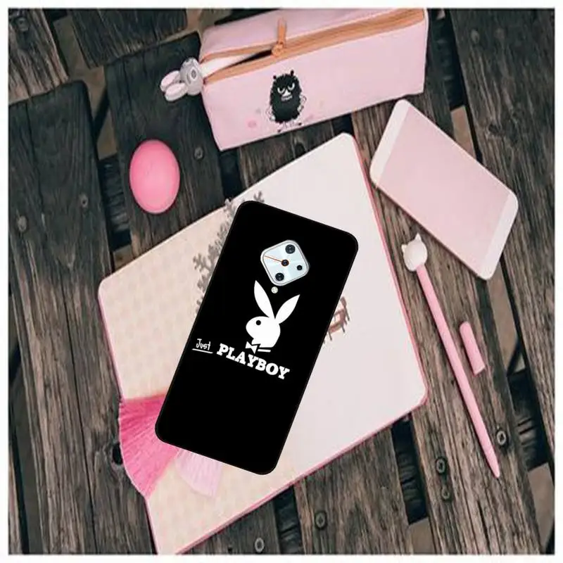 

ZFGHSHYQ Playboy Black TPU Phone Case For Vivo X9 9s 20 Plus Y97 83 75 71 69 V15 V17 V5 S