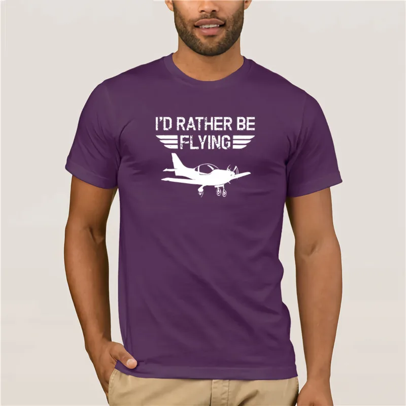 

Cotton fashion 2019 trend T-shirt Distressed I d Rather Be Flying Funny Airplane Pilot Fashion T Shirt 100% Cotton