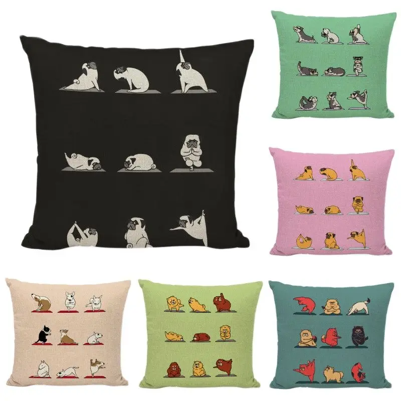 45*45 см забавная подушка для йоги домашних животных чехол Европейского