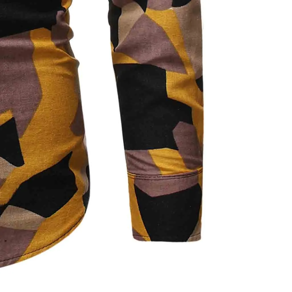 SAGACE Классическая Сексуальная мужская этническая с длинным рукавом Повседневная