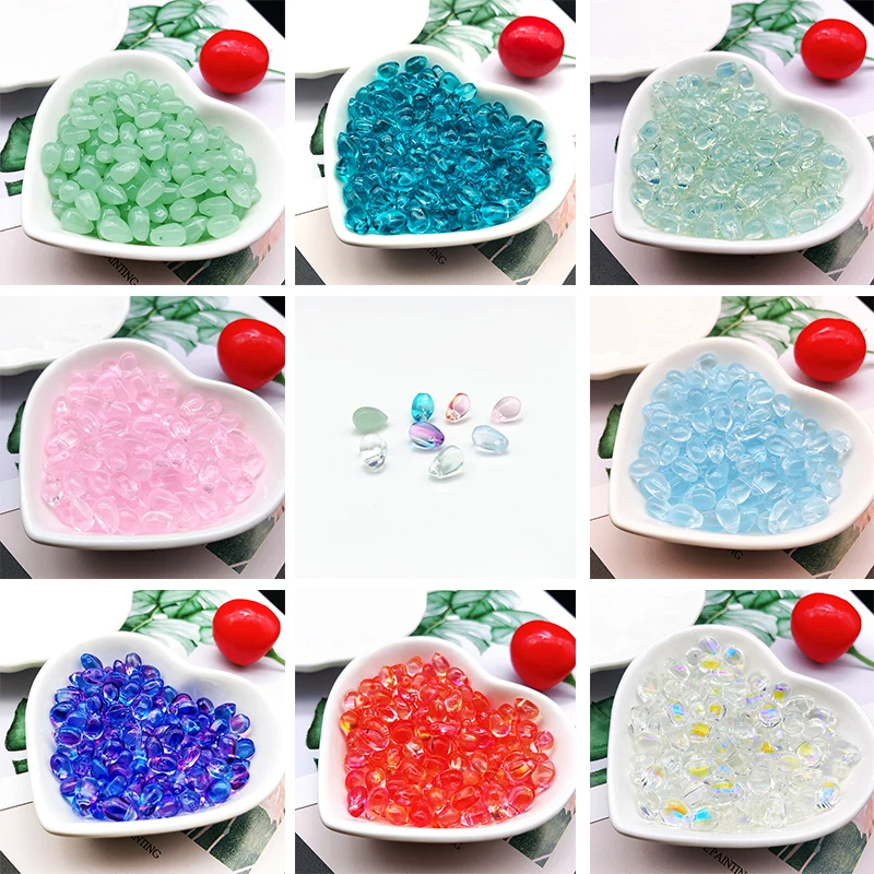 10 шт./упак. 6x9 мм бусины Материал стеклянные капли в форме лепестков подходит для