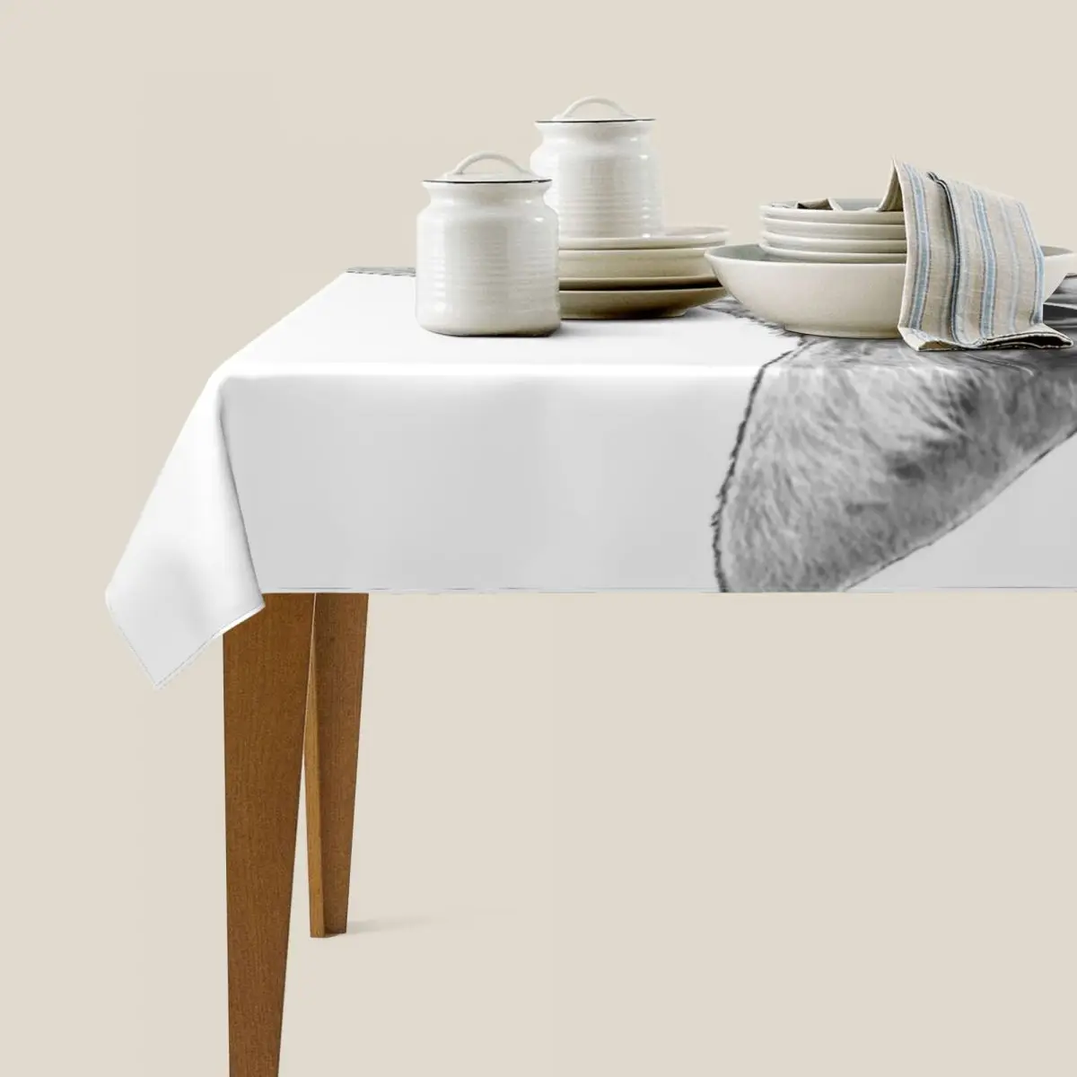 Трусливый Кот прямоугольная скатерть для стола домашняя обеденного домашней