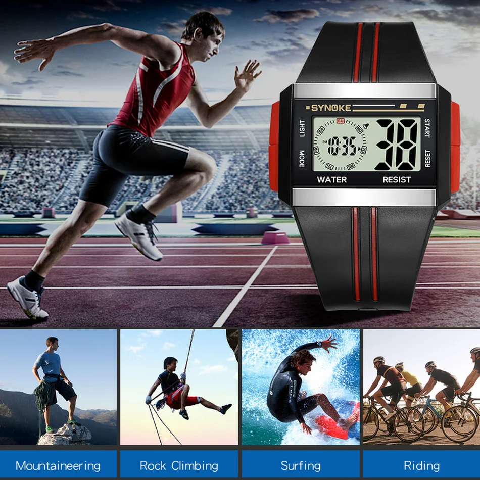 SYNOKE Outdoor Sports Watches Mens relogio masculino LED Digital Wristwatches Waterproof Clock Men Male Multifunction Watch | Наручные