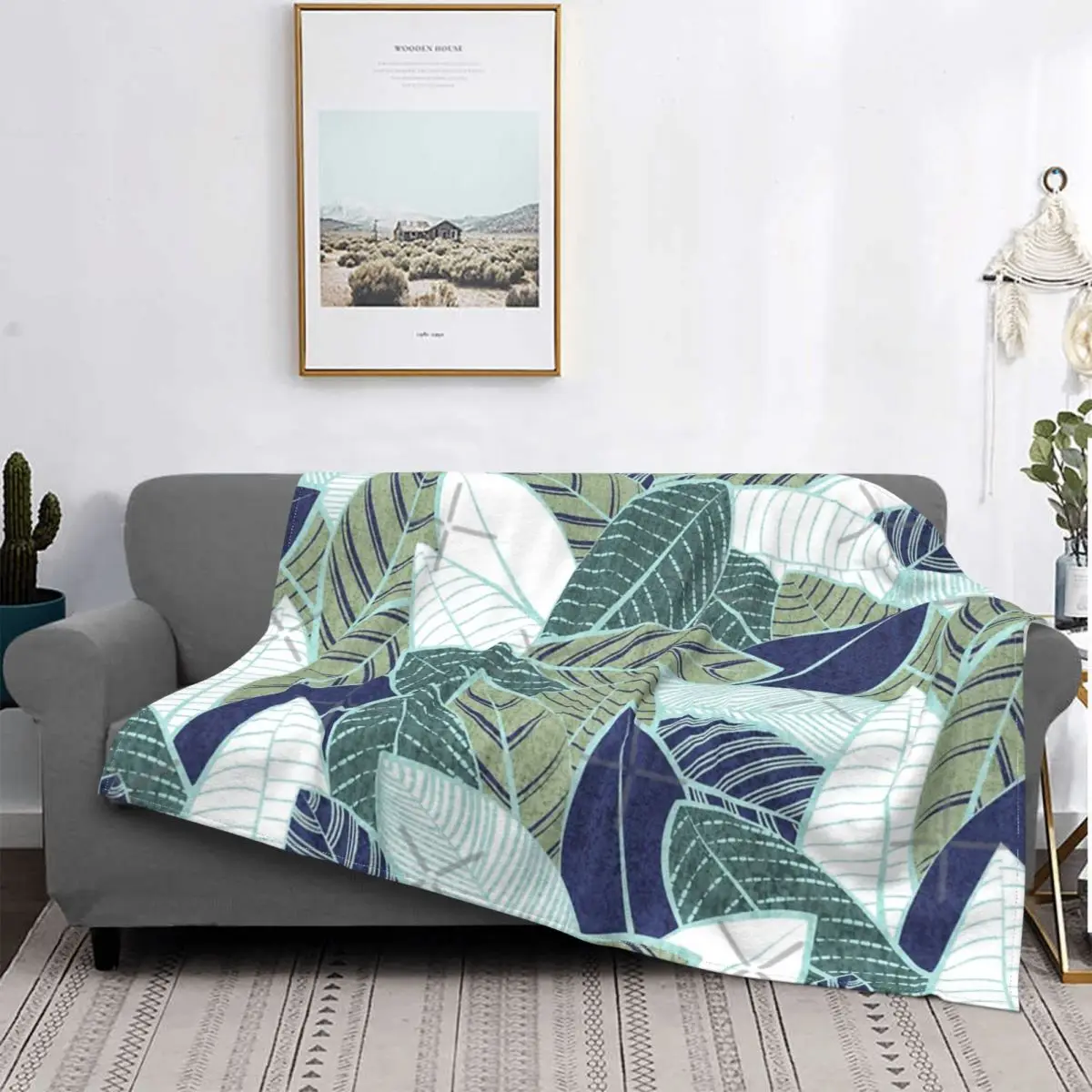 

Стена с листьями, темно-синее одеяло из сосны, покрывало для кровати, плед, диван, пушистое Клетчатое одеяло, толстовка, покрывала для кроват...