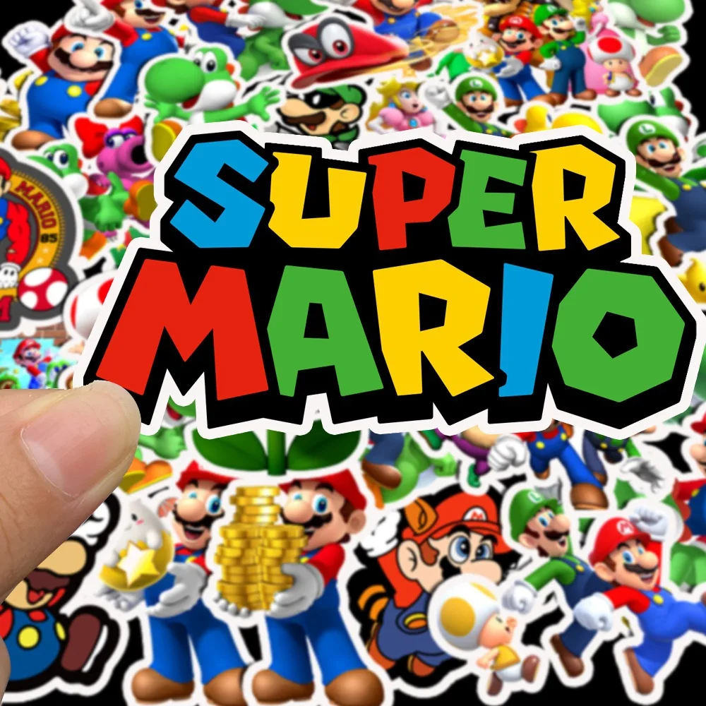 50 шт./упак. Аниме игры Super Mario футболка с декором в виде Водонепроницаемый чемодан ноутбук DIY гитара игрушка для скейтборда детские наклейки