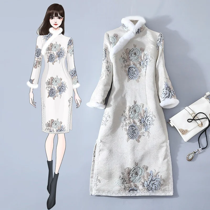 Традиционное китайское восточное платье Qipao женское пикантное современное Ципао