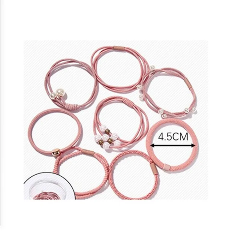 Высокоэластичные резинки для волос элегантные жемчужные декоративные кольца