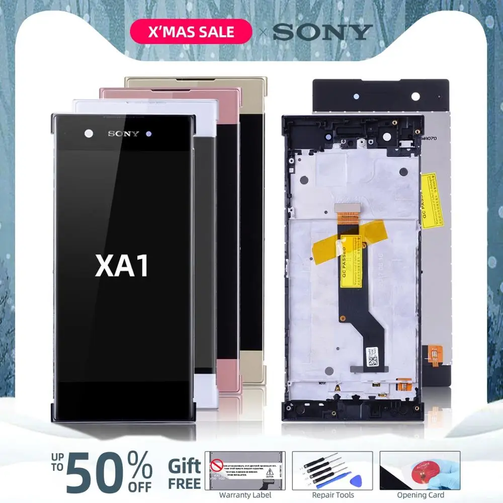 5,0 ''lcd для sony Xperia XA1 lcd дисплей дигитайзер сборка сенсорный экран Рамка с бесплатными инструментами для G3116 G3121 G3123