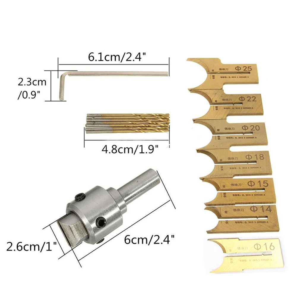 10Pcs/16pcs Carbide Ball Blade Woodworking Milling Cutter Molding Tool Beads Router Bit Drills Set | Инструменты