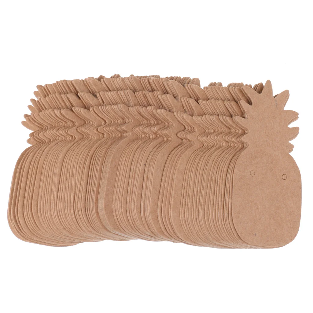 100 штук ретро крафт бумаги Бумага ананас Форма серьги бирки для демонстрации