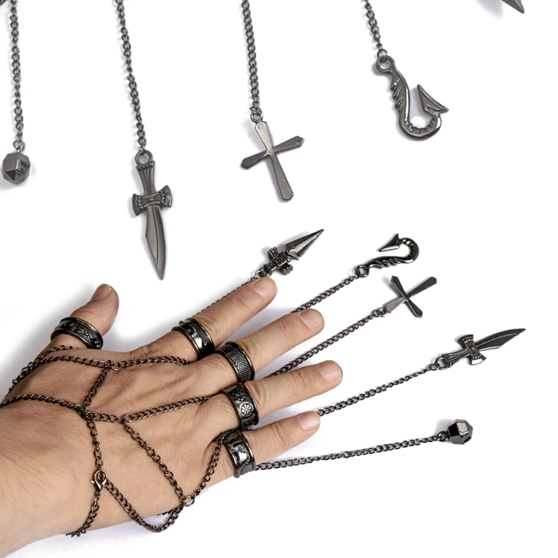 

Lateefah Cartoon Hunter x Hunter Kurapika Cosplay Costume Prop Metal Ring Accessories Alloy Fashion Pendant Chain for Gift