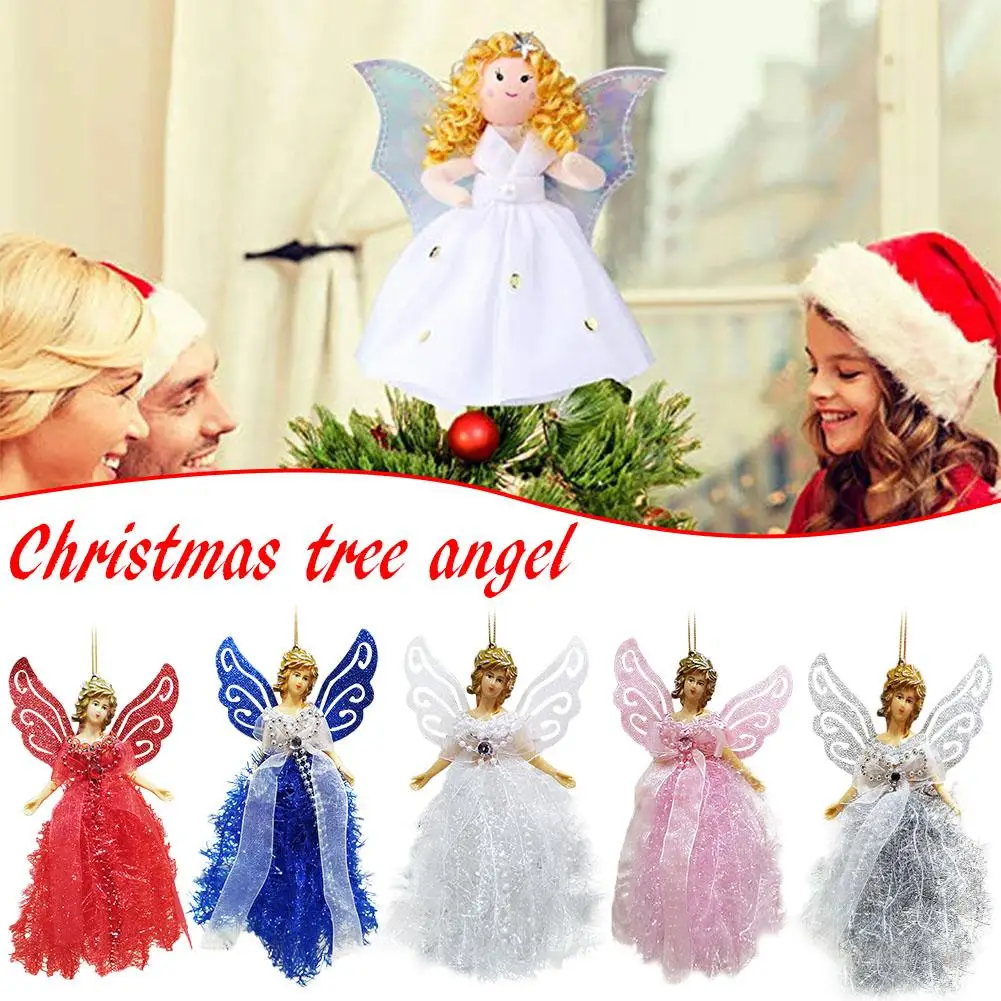Рождественский кукукольный мини Ангел Рождественская елка с серебряными