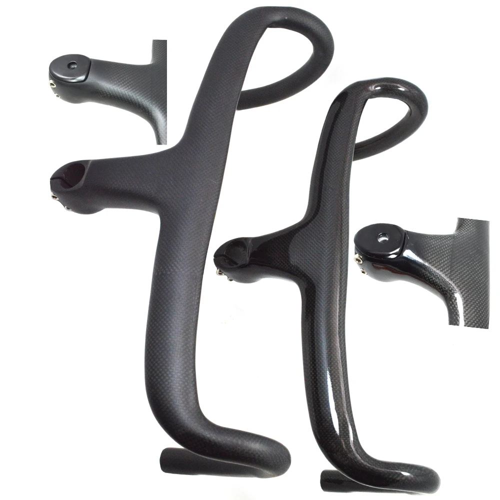 Продажа Новый дорожный руль из углеродного волокна 3k, ультралегкий руль из углеродного волокна, дорожный руль для велосипеда со стержнем, интегриро...