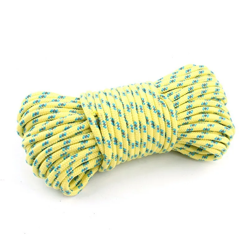5mm Bold Thick 20M Reflective Paracord Rope for Outdoor Tent Camping Hiking Clothesline Windproof Pull Canopy Accessories - купить по