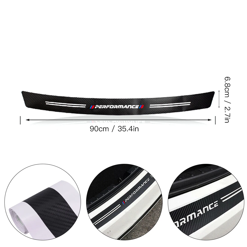 

Auto Trunk Load Edge Protector Guard Decal For BMW Car Rear Bumper Decor Accessories 90cm Carbon Fiber Protection Stickers