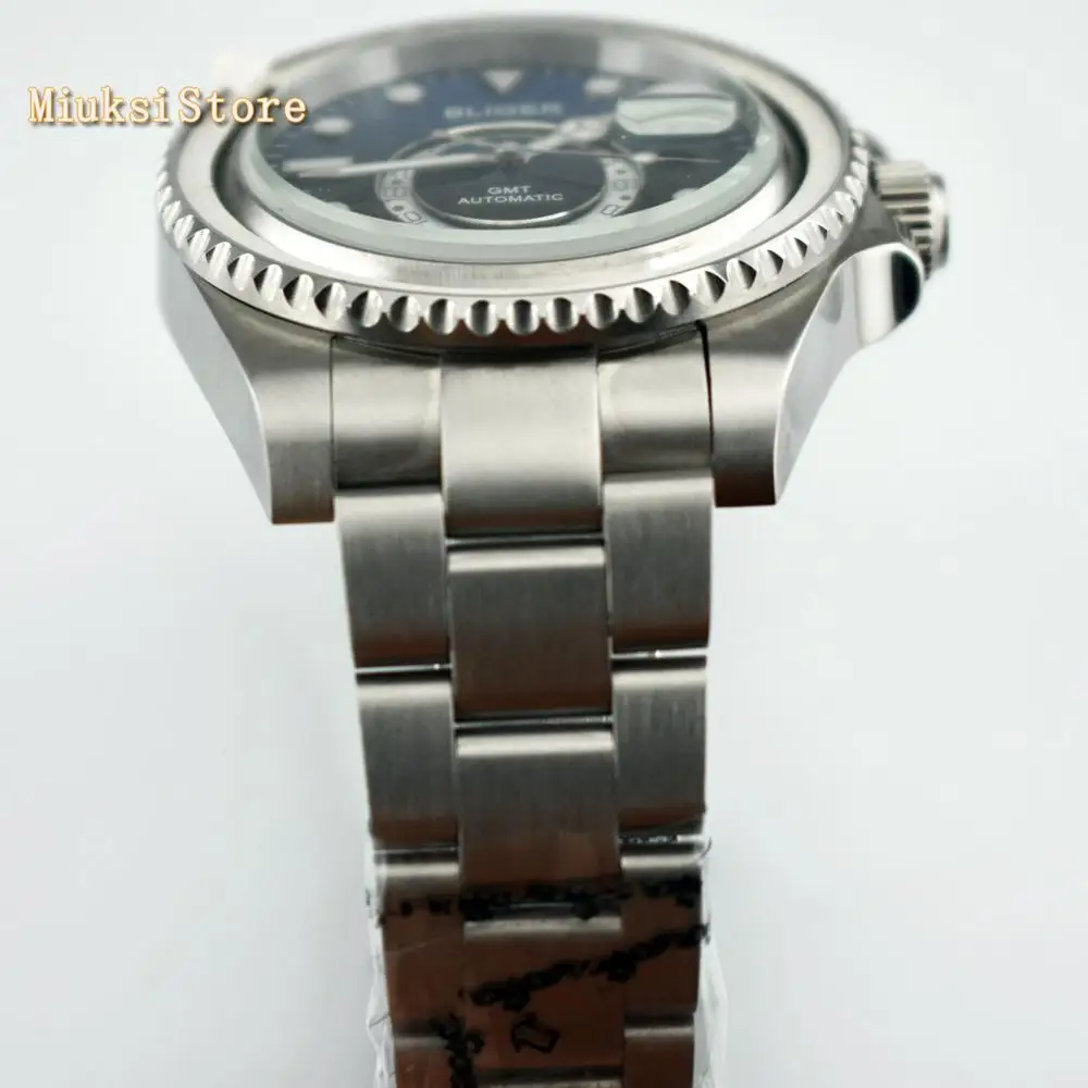 Мужские автоматические механические часы Bliger черные и синие циферблаты с