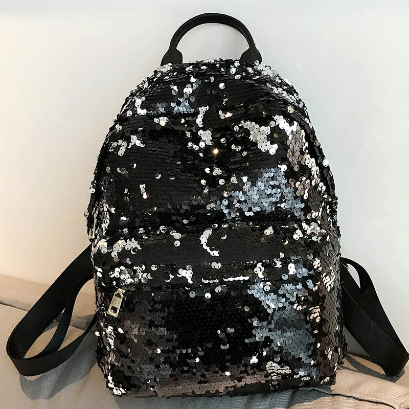 

Hot Selling Mosaic Sequins Fashion Backpack Shoulder Bag PU Leather Girl Bag Student Cases