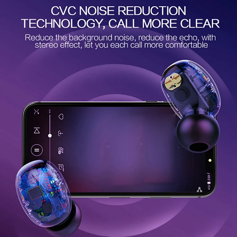 

TWS Wireless Earbuds 3D Stereo Bluetooth Earphone 5.0 & Q67 Bluetooth Headset, (with 1200MAh Charging Box)