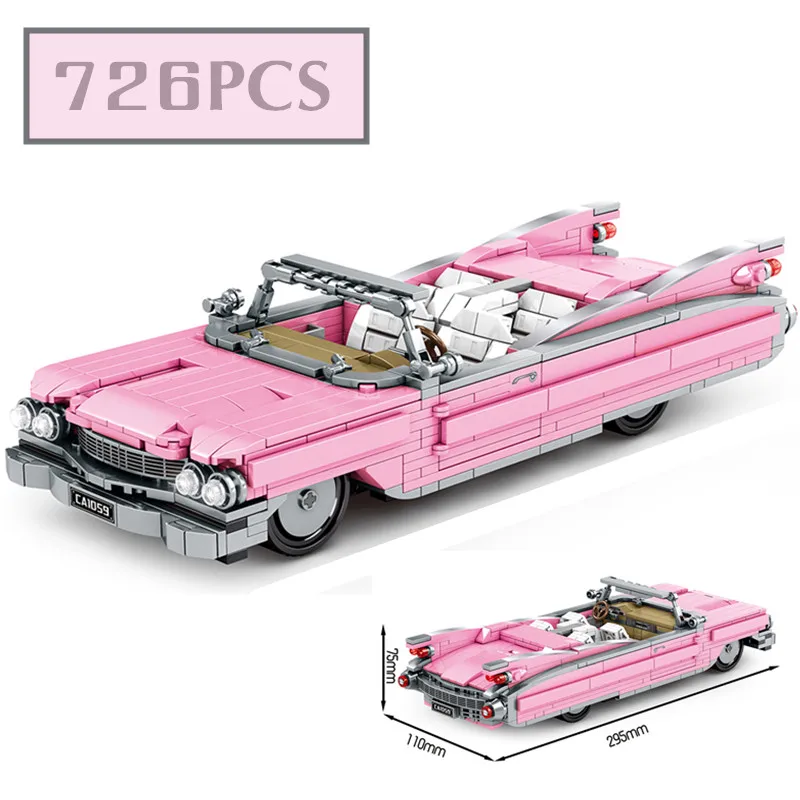 Bloques de construcci&oacute;n TECHNIC Car para ni&ntilde;os, juguete de ladrillos para armar coche rojo cl&aacute;sico, ideal para regalo, c&oacute;digo 1969-2
