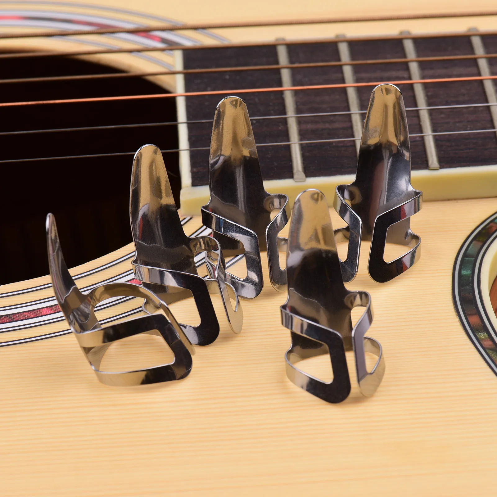 

Guitar Thumb Finger Picks Set 5 Thumb Picks 5 Index Finger Picks 5 Metal Picks with Plastic Case