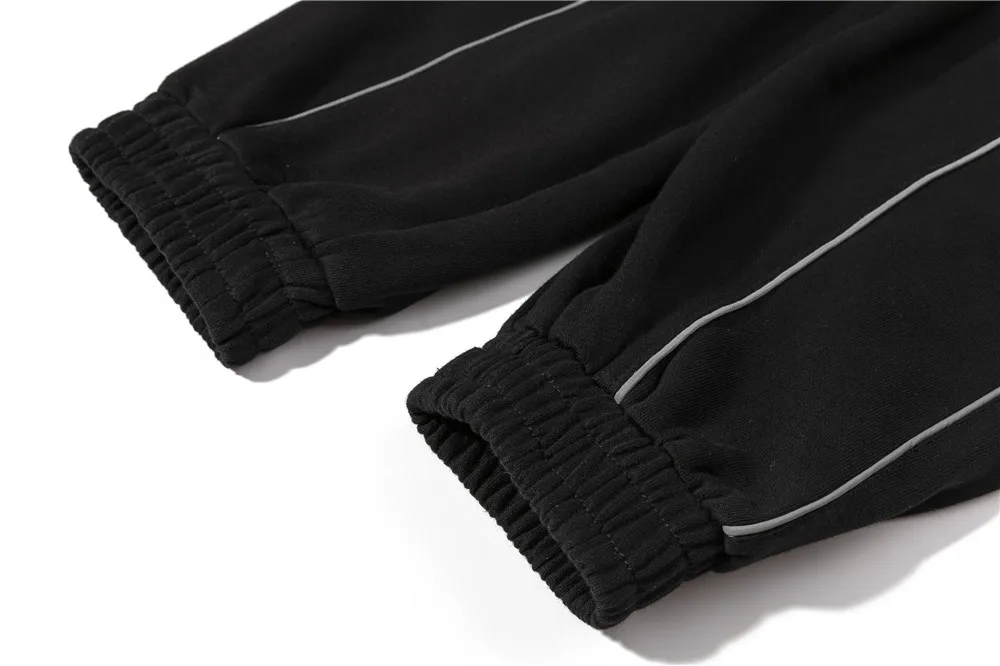 Мужские спортивные брюки на молнии повседневные Черные с боковыми карманами в