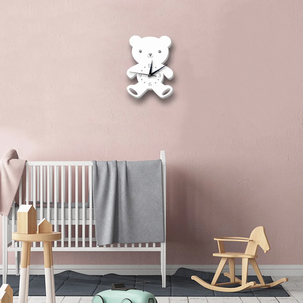 Европейские бесшумные настенные часы детская комната медведь креативный дизайн