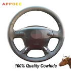 APPDEE черный чехол рулевого колеса автомобиля из натуральной кожи для Honda CRV CR-V 2003 2004 2005 2006