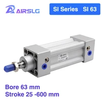 si series si63 stroke 25 600 mm s air cylinders double acting single rod pneumatic cylinder x25s x40 s 50s 100 200 250 400 550s