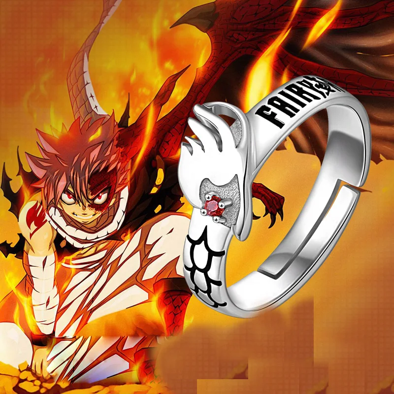 Новинка комикс мультфильм S925 серебро Сказочный хвост Natsu Dragneel кольцо косплей