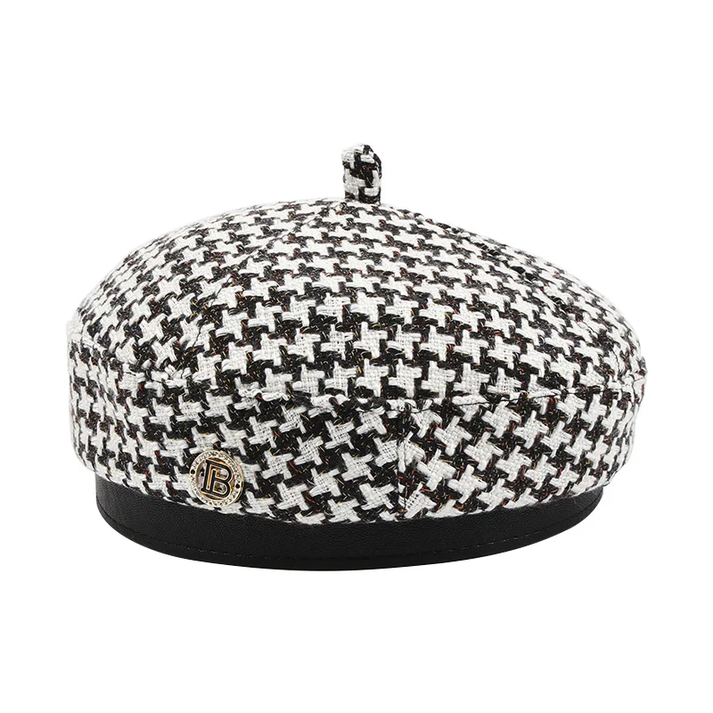 

Hat Female Autumn and Winter Korean Version of The Tide Brand Wild Beret British Vintage Painter Hat Knitted Octagonal Hat