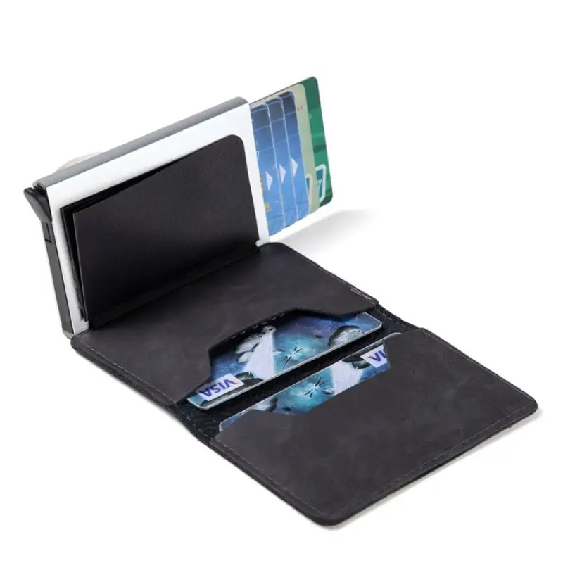 Винтажный Мужской кошелек с защитой от кражи и отделением для кредитных карт