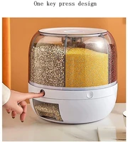 food dispensers airtight grain dispenser food storage container 360 degrees rotary sealed rice bucket household grain storage
