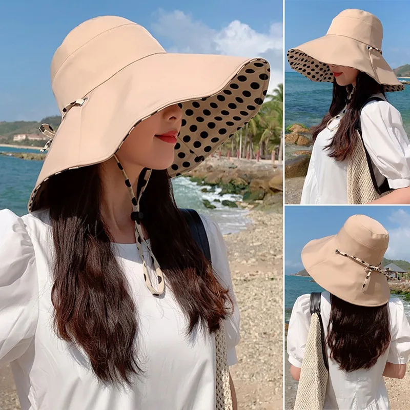 

Women Solid Color Casual Hat Female Summer Wide Brim Large Eaves Cap