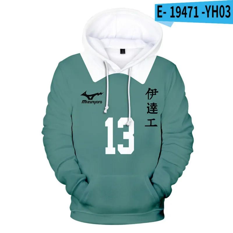 

Hinata Shoyo Kageyama Tobio Hoodie Cosplay Costume Karasuno Volleyball Club Adult Boys Children Top 2021 Anime Haikyuu Kpop 3D P