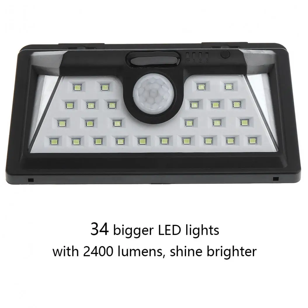 Открытый Водонепроницаемый 34 светодиодный 2835 SMD белый Солнечный Мощность