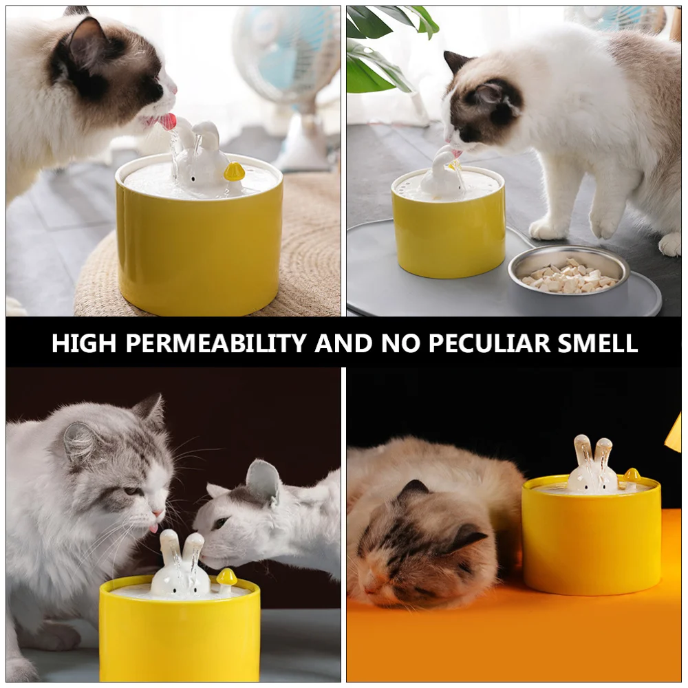 

1Pc Ceramic Water Dispenser Smart Pet Filter Waterer Drinking Feeder Pet Supply