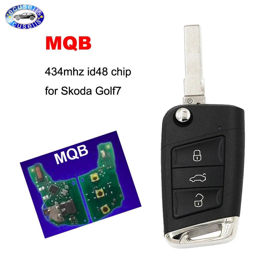 Модернизированный дистанционный ключ Filp 434 МГц с id48 для Skoda golf7 MQB электрической