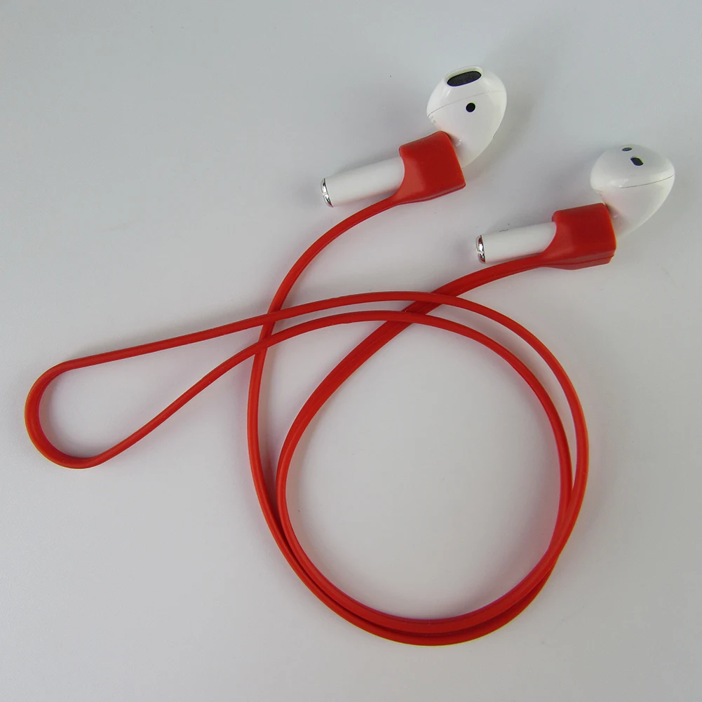 Твердый Цветной силиконовый чехол-футляр с защитой от потери наушников для Airpods |