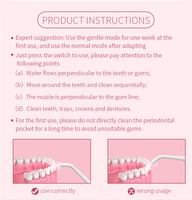 

USB Household Oral Irrigator Rechargeable Electric Portable Smoke Stains Tartar Water Dental Floss Oral Rinse Multiple Modes