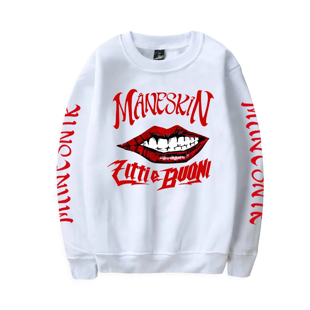 

Print Maneskin Sweatshirt O-Neck Unisex Long Sleeve Outwear Women Men's Tracksuit Harajuku Streetwear Fashion Clothes Plus Size