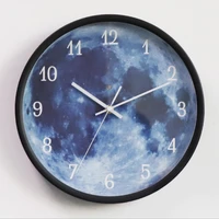 luminous earth wall clock planet print clock study room bedroom living room decoration for kids baby room