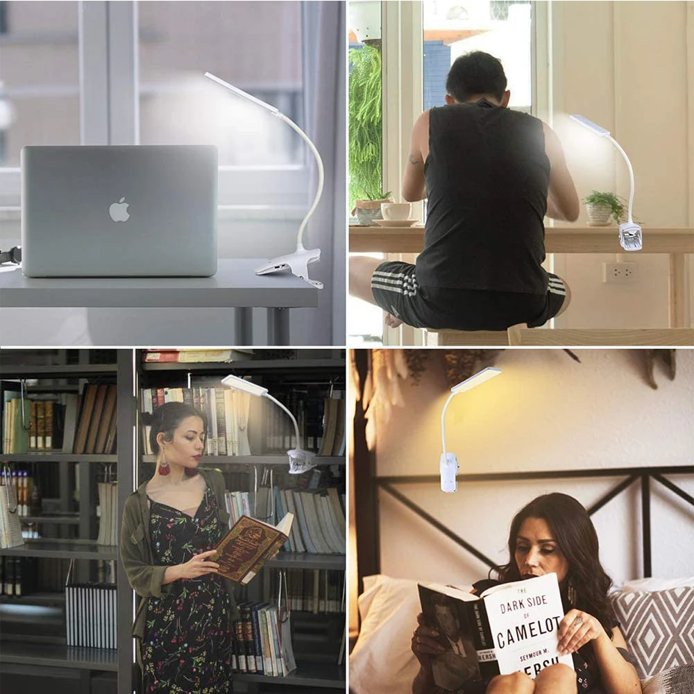 

Qiumsfra USB Rechargeable Book Light for Bed 24 LED Eye Protection Reading Light Touch Book Lamp with 1800mAh Battery Reading La