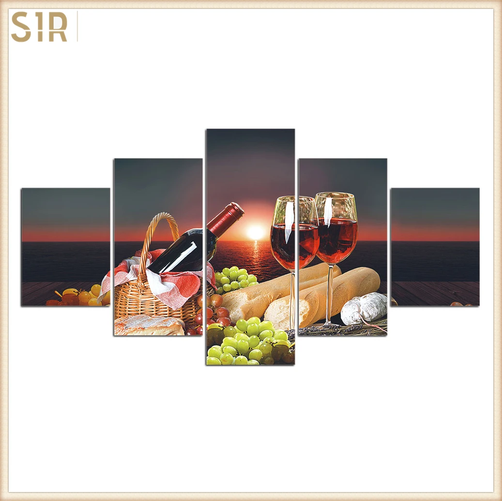 

Food Restaurant Hotel Decoration Wall Art HD Five Poster Printing Oil Painting Home Mural Delicious Poster For Dining Room Decor
