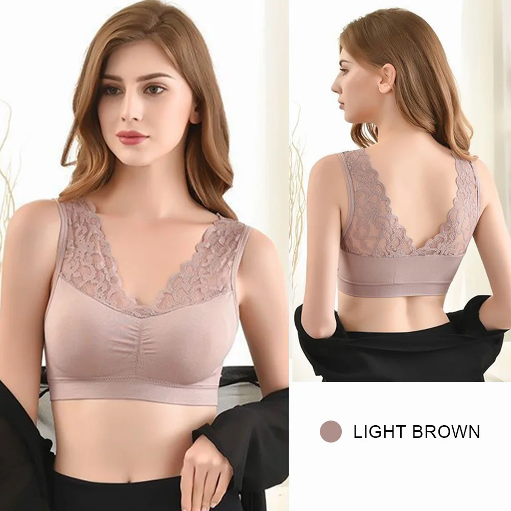 

2pcs/setLace Sexy Bra Tops Intimates Push Up Sports Bra For Women Breathable Sport Top Padded One Piece Underwear Bralette Top