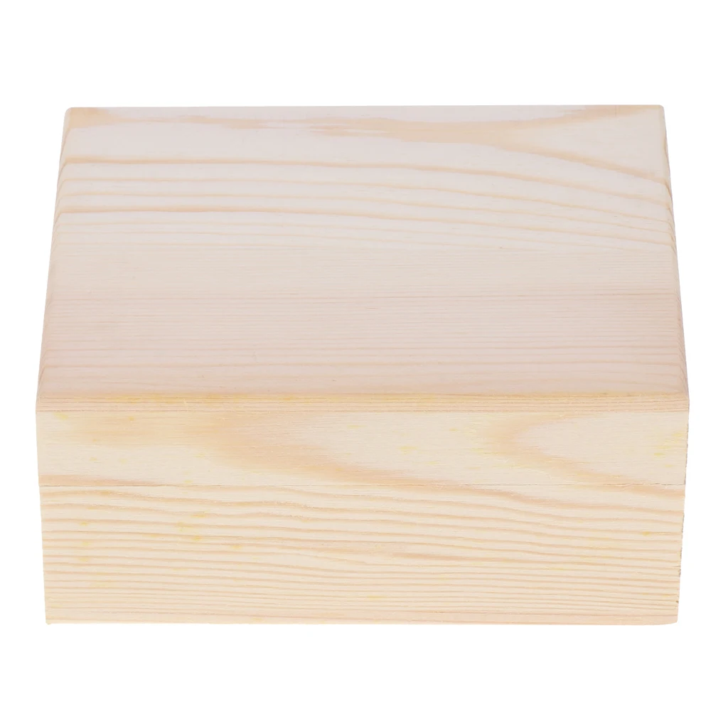 Wooden Trinket Jewelry Box, Sleek and Simple Gift for Women, 12x10x5.5cm