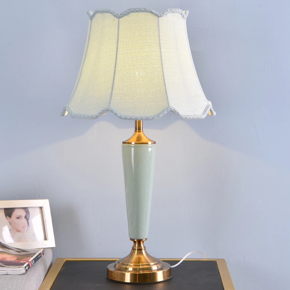 Купить 2 получают 15% Американский Стиль зеленый Керамика настольные лампы для