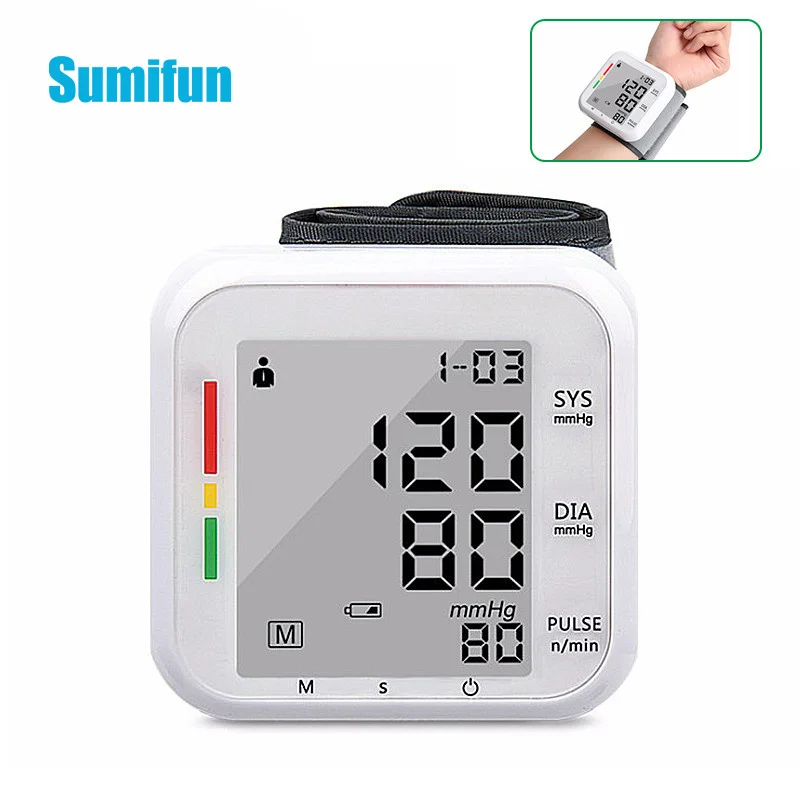 

Digital Wrist Blood Pressure Monitor Pulse Heart Beat Rate Meter Device Medical Equipment Tonometer BP Mini Sphygmomanometer