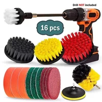 16pcs drill brush cleaner kit power scrubber for car cleaning bathroom bathtub wash nylon brushes scrub drill car cleaning tools